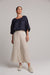 tusk beige off white linen wide leg crop trousers 