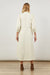 Back view of Women's Urban maxi Dress in Cream  from Isle of Mine. 3/4 sleeves just above ankle length