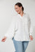 ladies shirt with collar and buttons, long sleeves and batwings