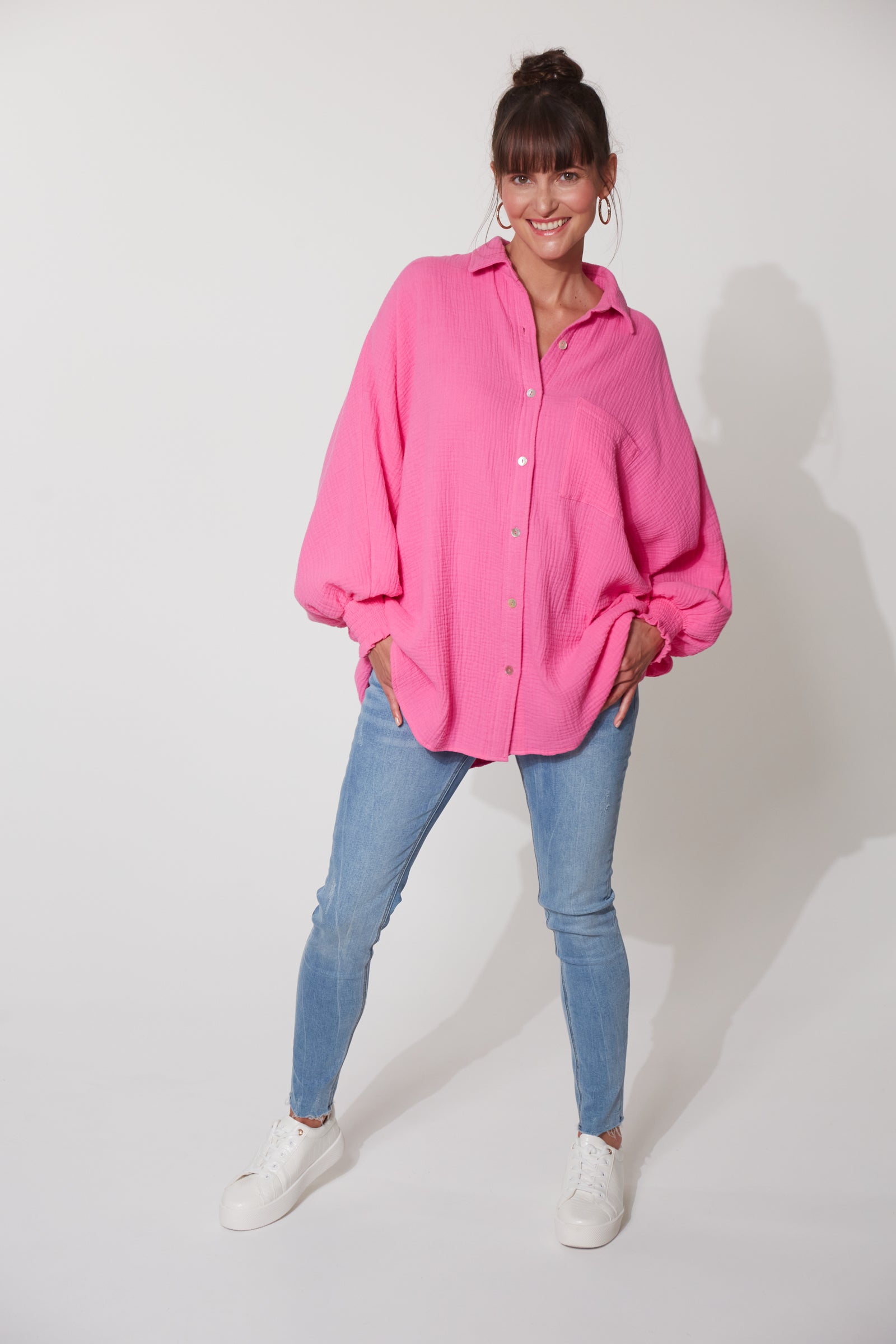 bat wing long sleeve skye musk pink shirt