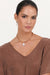 Adorne's Nude / Beige / Natural plaited necklace with pearl drop charm, short length. 