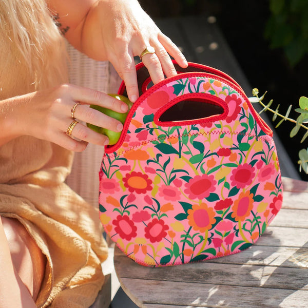 Lunch Bag - Neoprene - Nocturnal Blooms – Annabel Trends