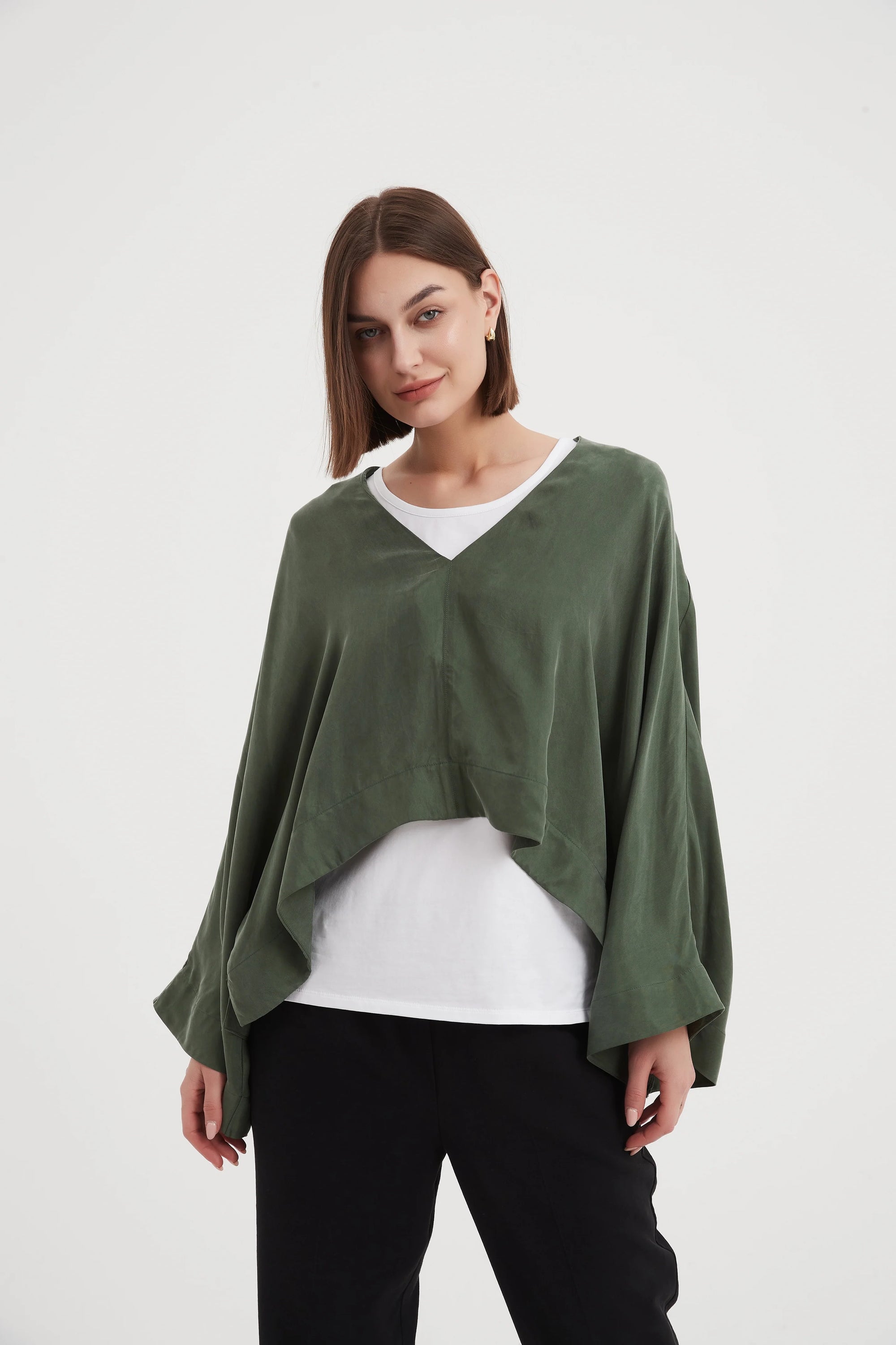 V Neck Oversized Layer Top