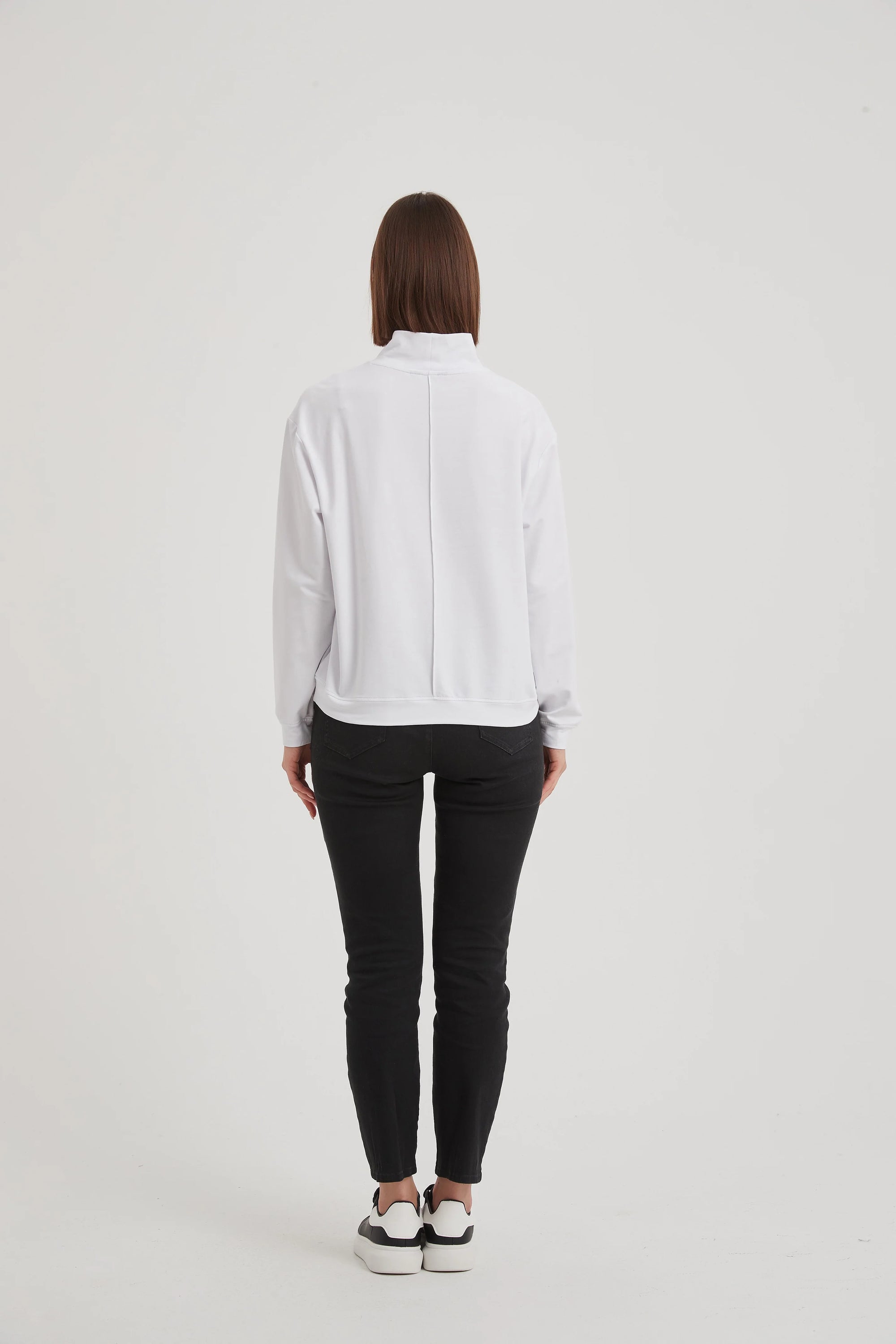 back view of Tirelli seam detail top jumper sweater