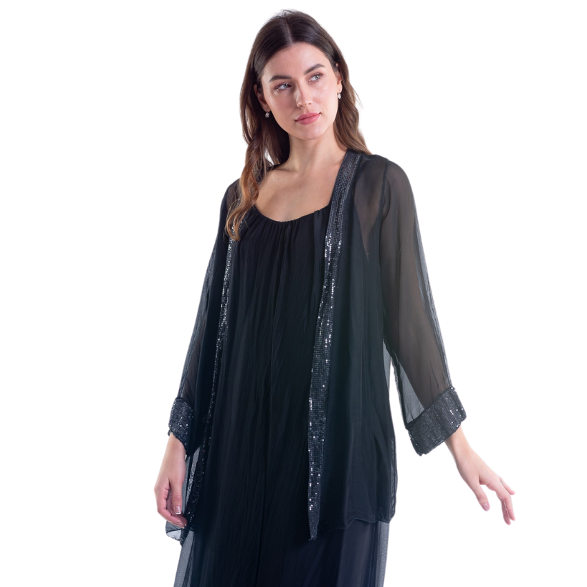 Sparkle Sheer Silk Cardigan