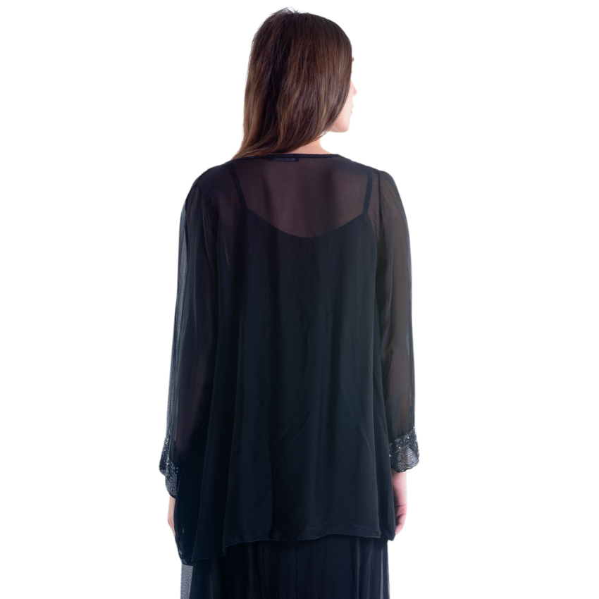 Sparkle Sheer Silk Cardigan