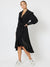 Tuxedo Satin Wrap dress