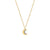 Estella Bartlett Moon Necklace with Blue Gems, beads on Chain and gold plating. 