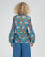 Back of the flower and leaf print long sleeve Mittee Top in Splice Lettie by Boom Shankar.