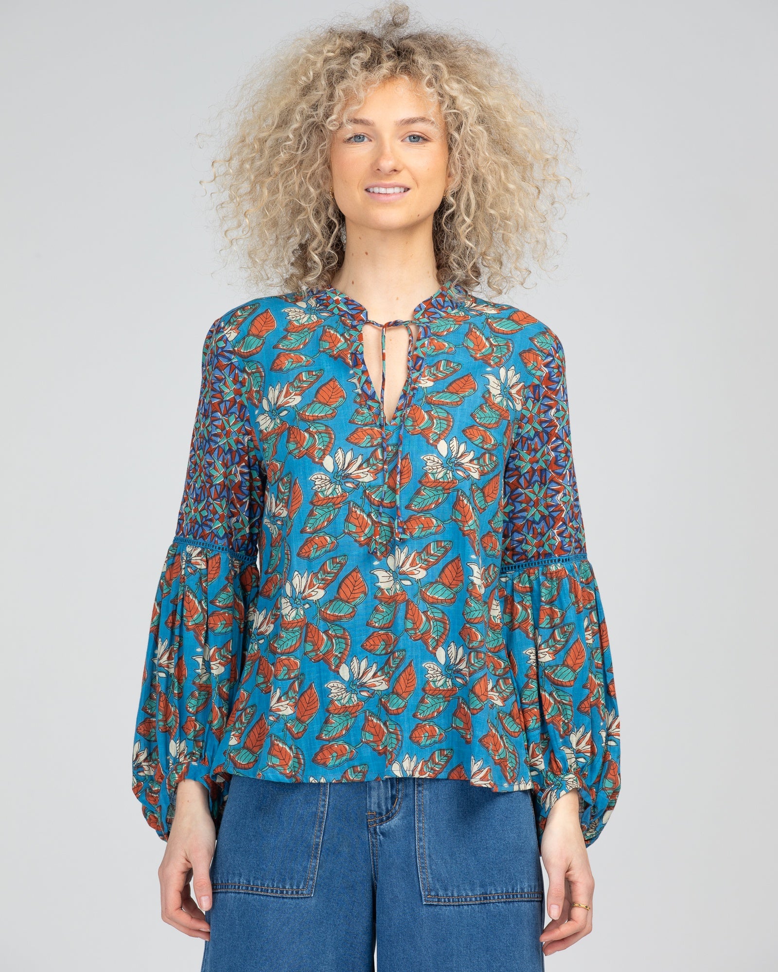 Boom Shankar's Mittee Top in Splice Lettie a multi coloured floral boho top.