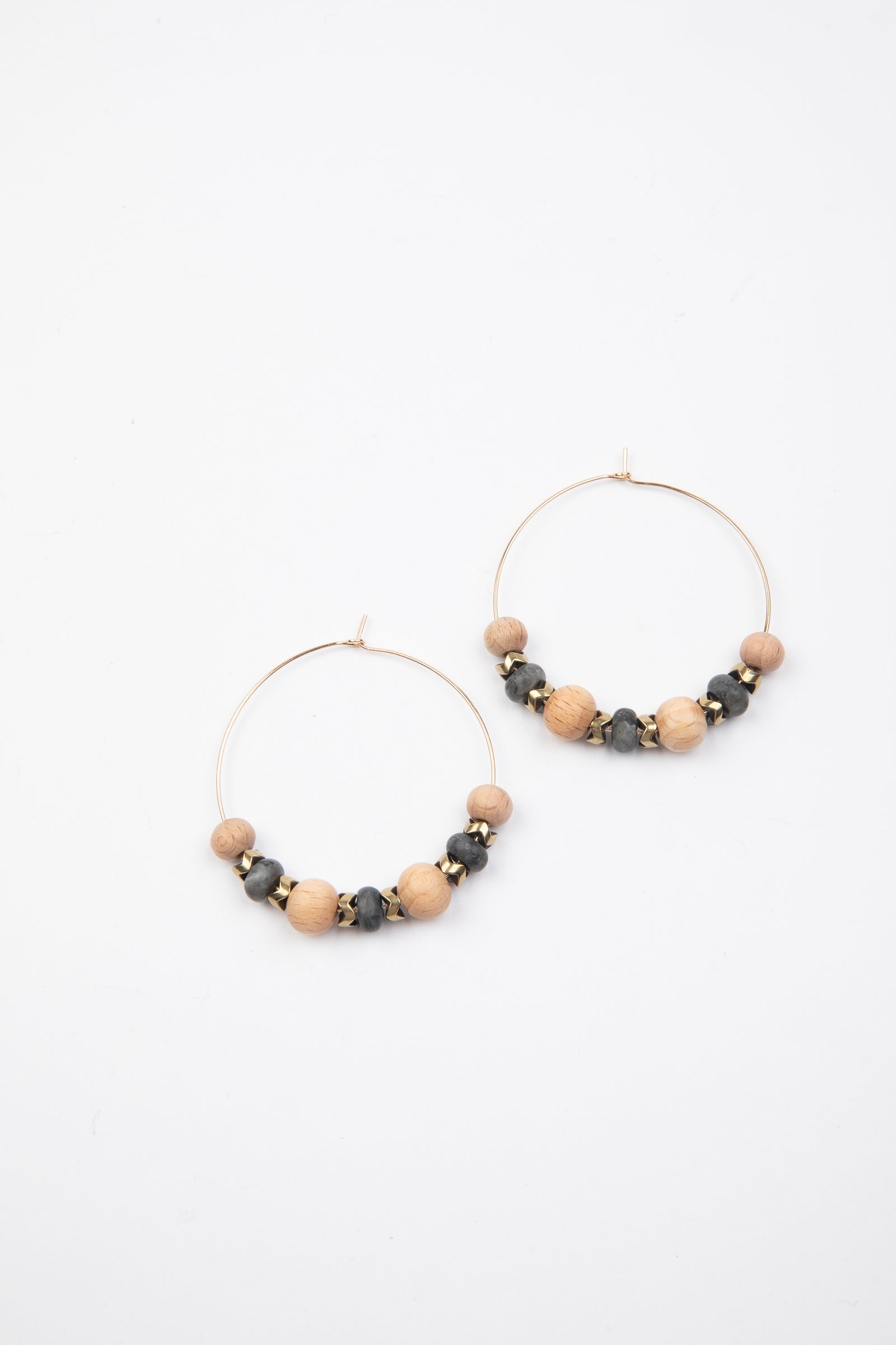 Shadow Stone Hoop Earrings