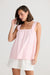 Women's pink Penny tank top with wide elasticated straps by Holiday.