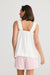 Back of the cotton cami style Penny Top in White by Holiday clothing.