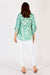 Green and White Mia Top with floral and swirl print, relaxed fit in a light summer cotton by LulaLife.