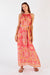 Monaco Sleeveless maxi dress in Geranium (pink and orange) Star Print by LulaSoul.