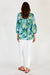 Back of Tivoli Tunic Top in jungle Sea print with a straight hem by LulaSoul.  