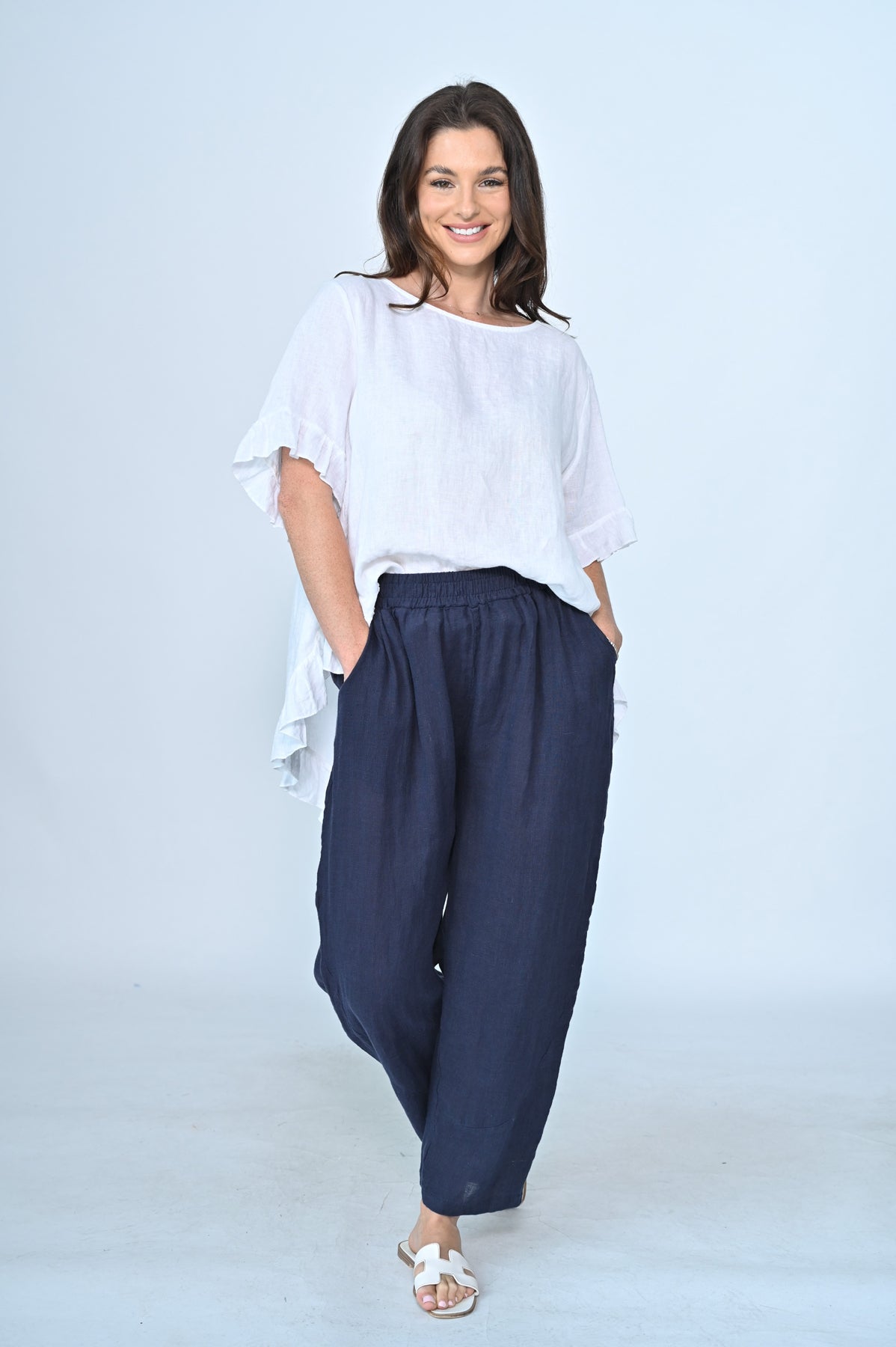 Baggy Side Pocket Linen Pant