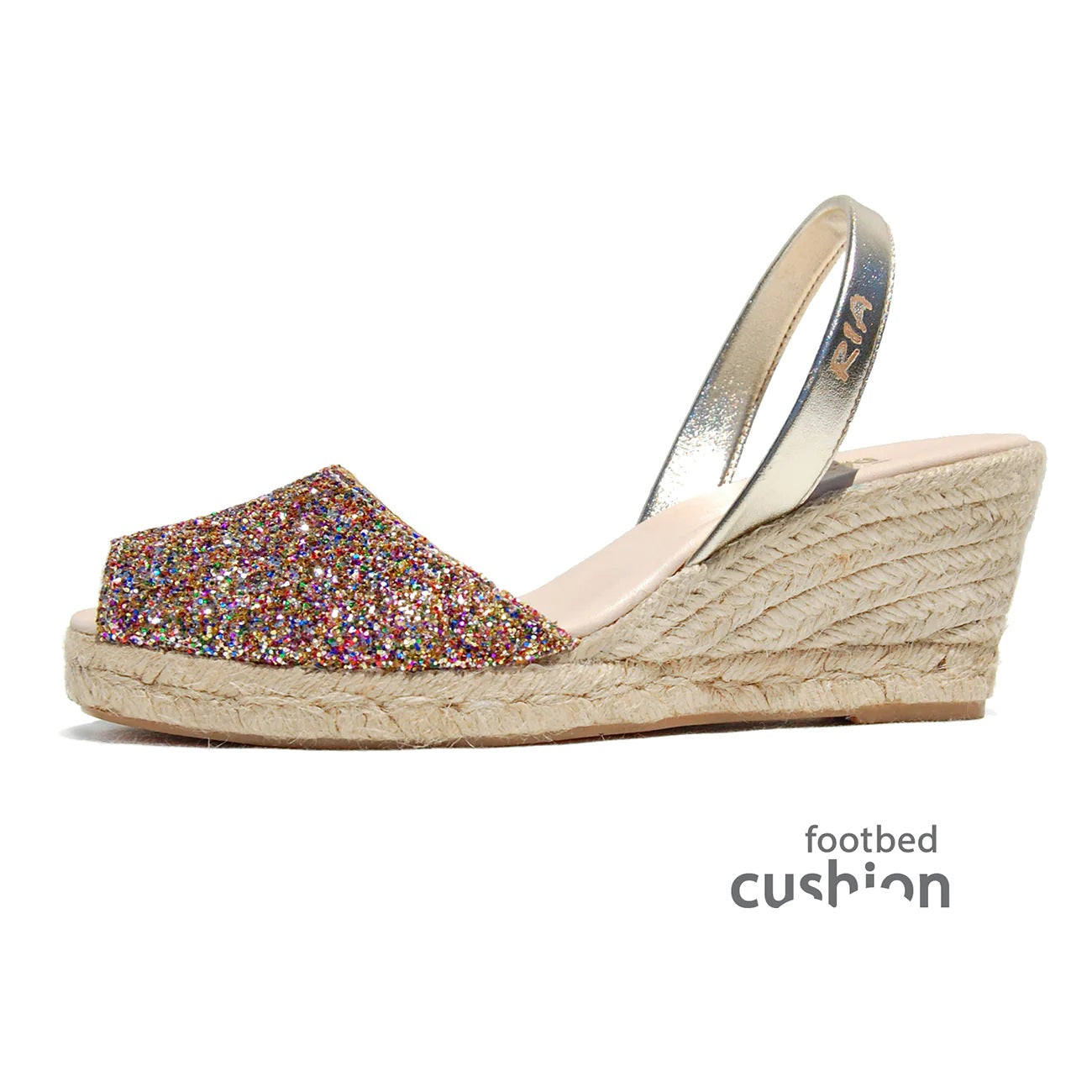 Lluna Glitter Slingback Wedges