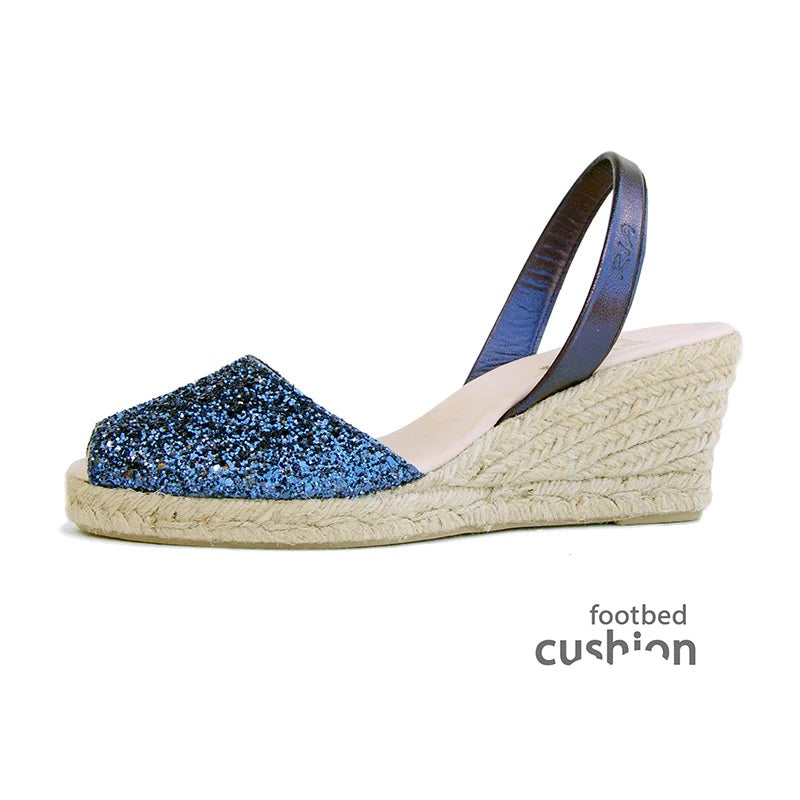 Lluna Glitter Slingback Wedges