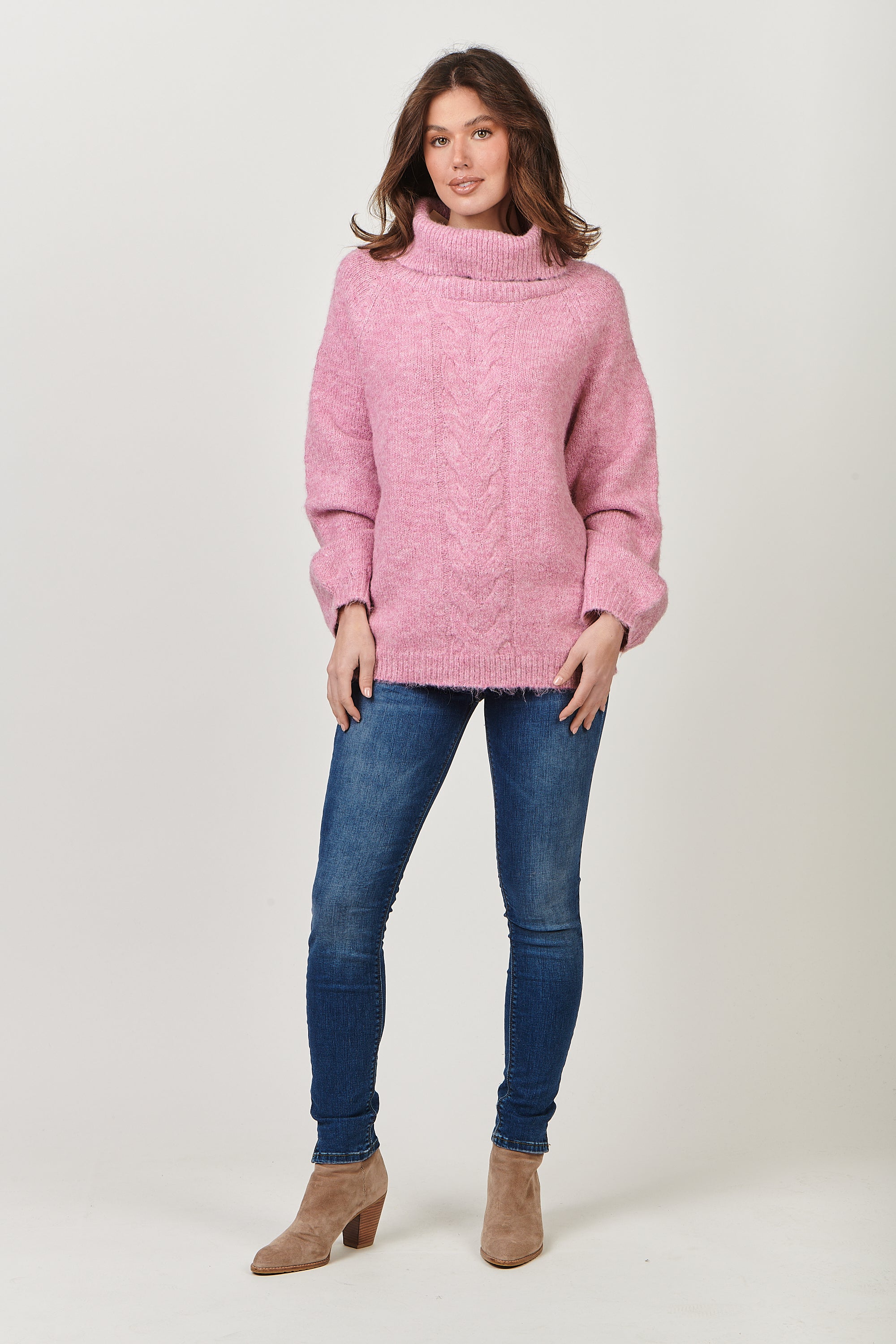 Roll Neck Cable Knit Jumper