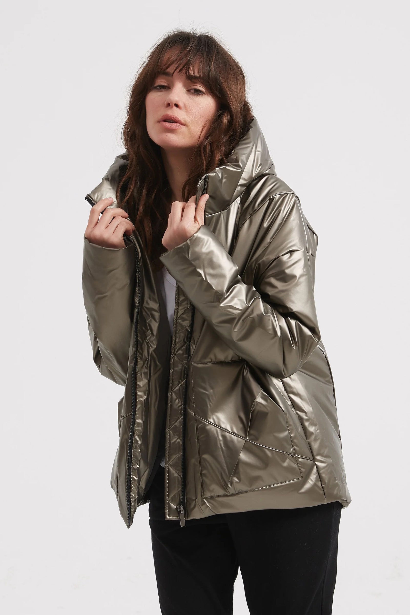 Metallic Puffer Jacket