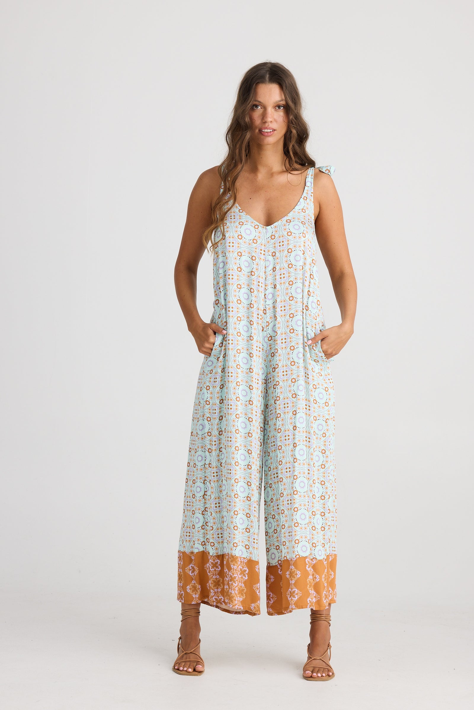 Temple Jumpsuit in Medina Blue by Talisman.