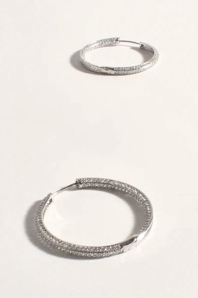 Ezra Diamante Encrusted Bling Hoops