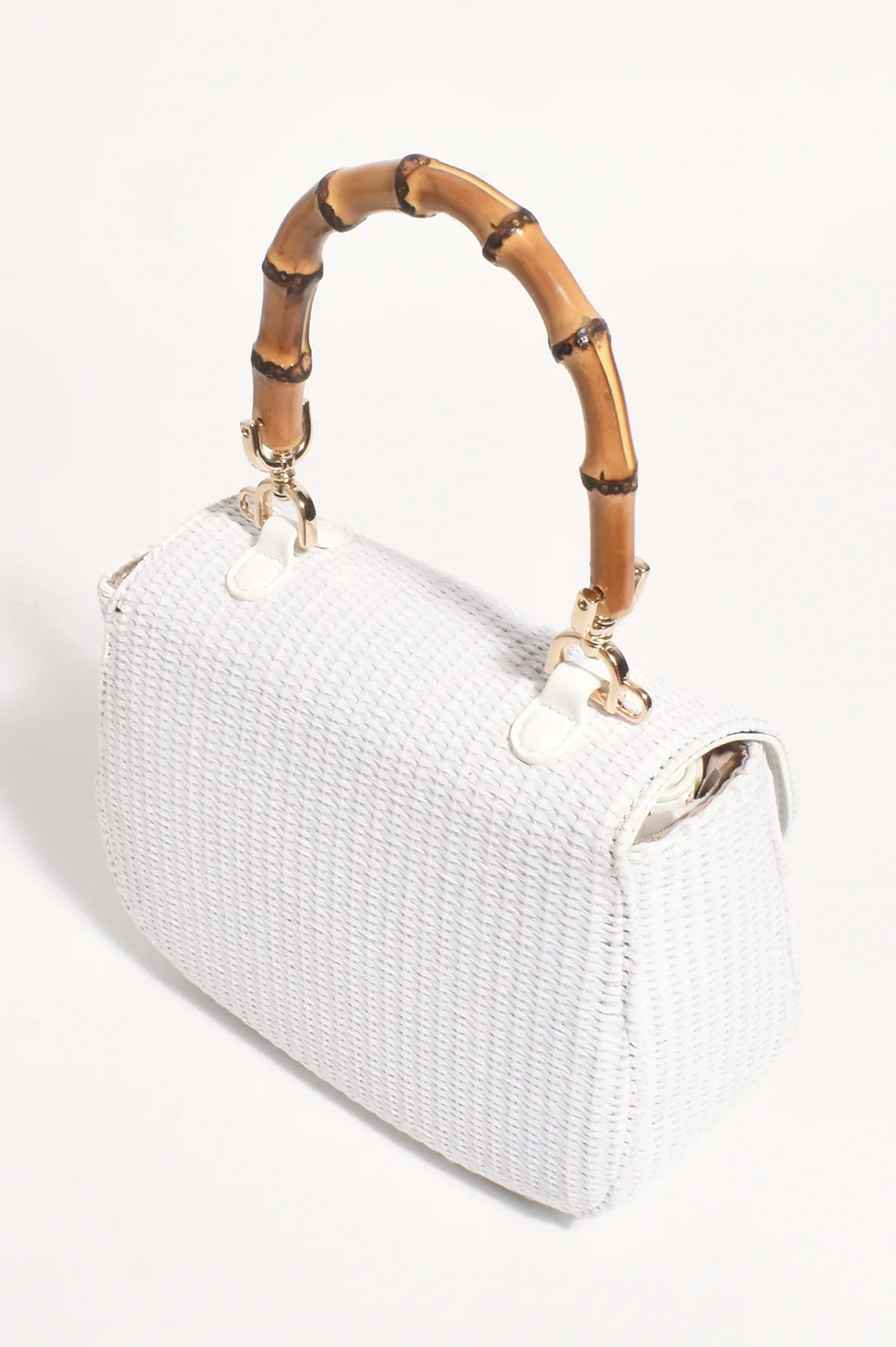 Marissa Woven Bamboo Curved Mini Bag