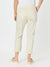 Women's Isabella tailored cotton pants in natural with pockets and easy roll cuffs by threadz.