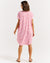 Back of Maxine pink and red short sleeved t-shirt dress by Betty Basics.