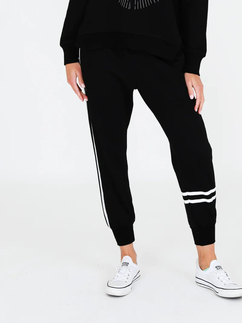 Sweatpants with white stripe sale