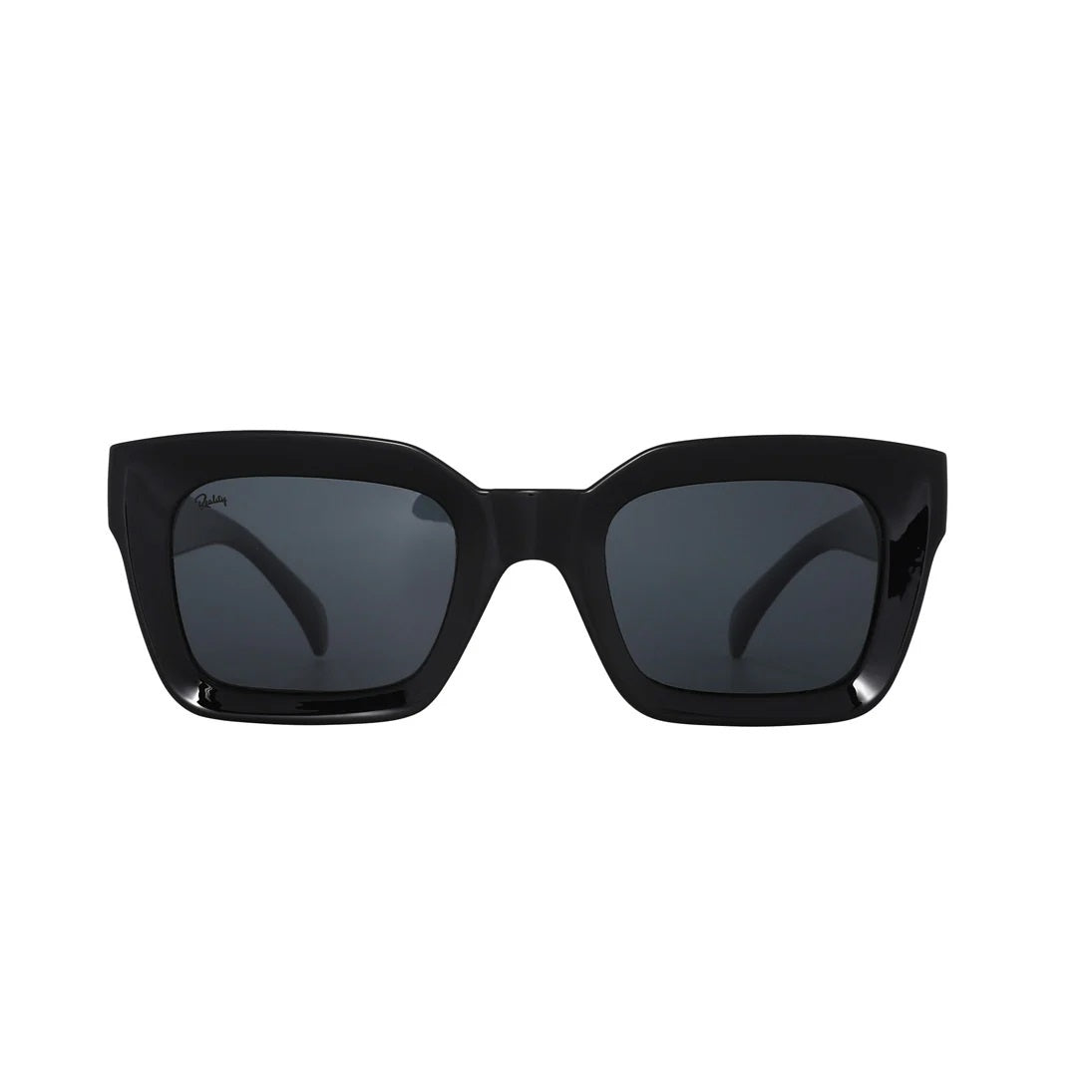 Reality Eyewear&#39;s black Onassis Sunglasses in a  black chunky look.