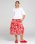 Boom Shankar Guru Midi Skirt in Farrah Red and White florals.