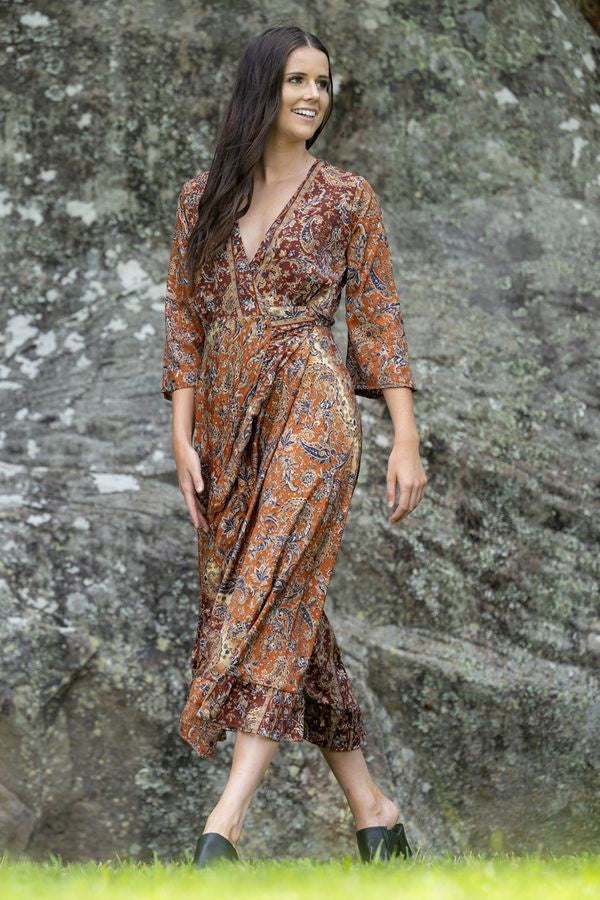 Autumn Long Sleeve Wrap Dress