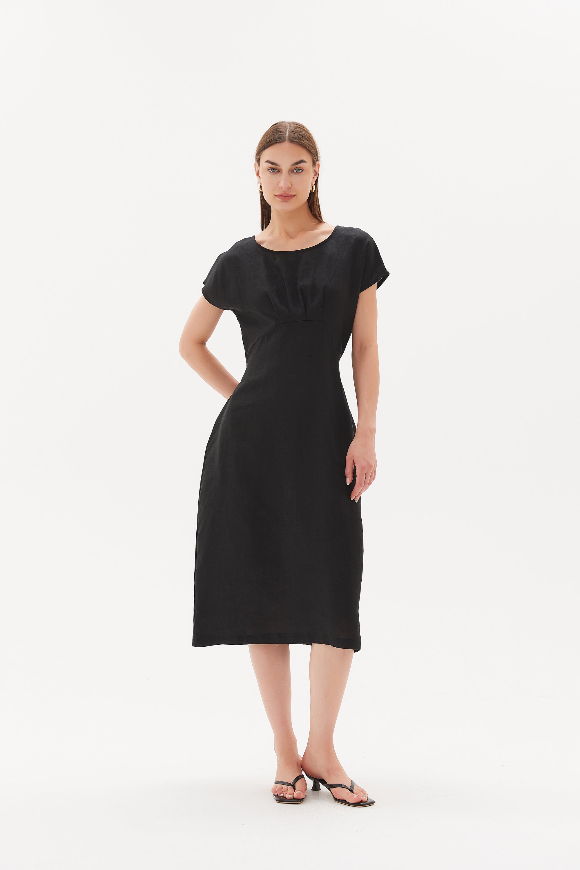 Tie Back Pleat Dress