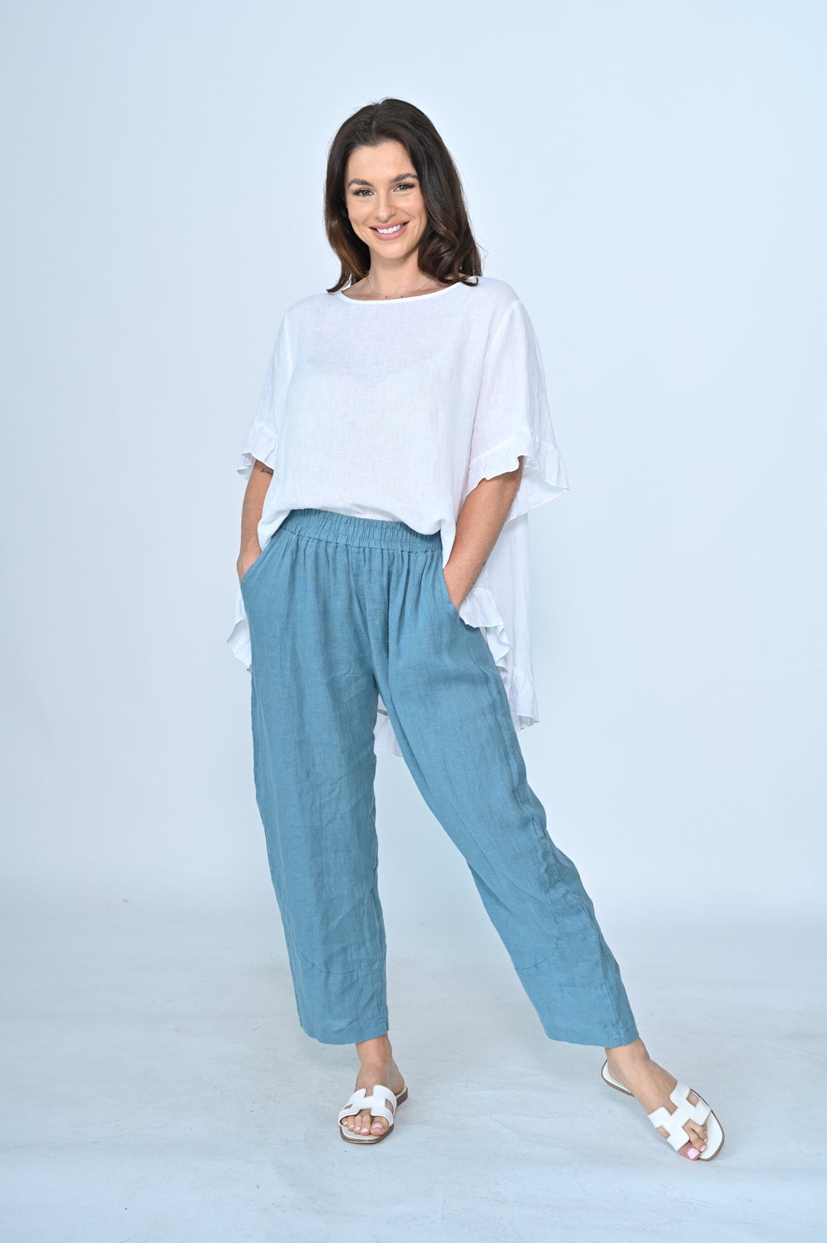 Baggy Side Pocket Linen Pant