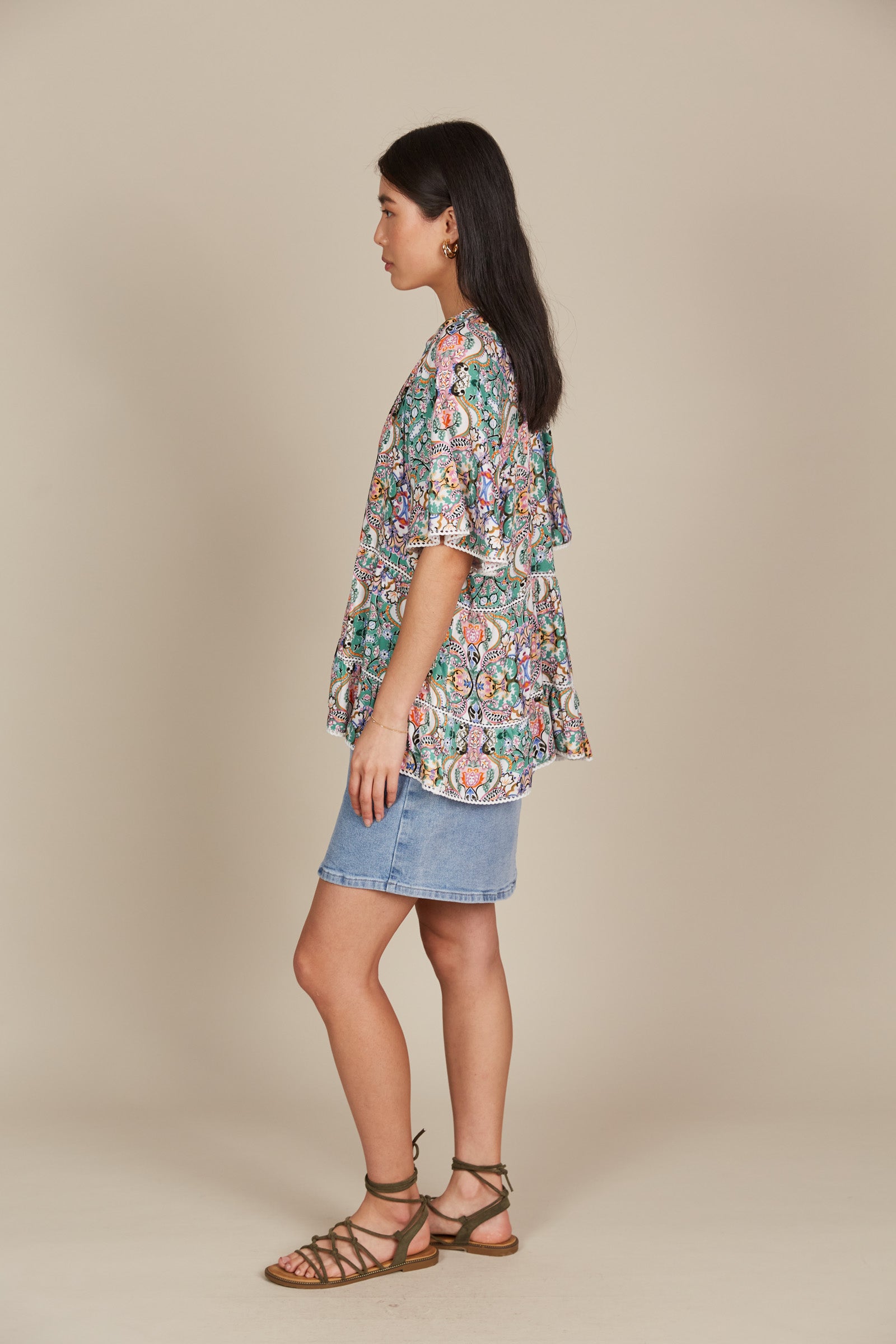 Esme V-Neck Top – Fleuron Prints