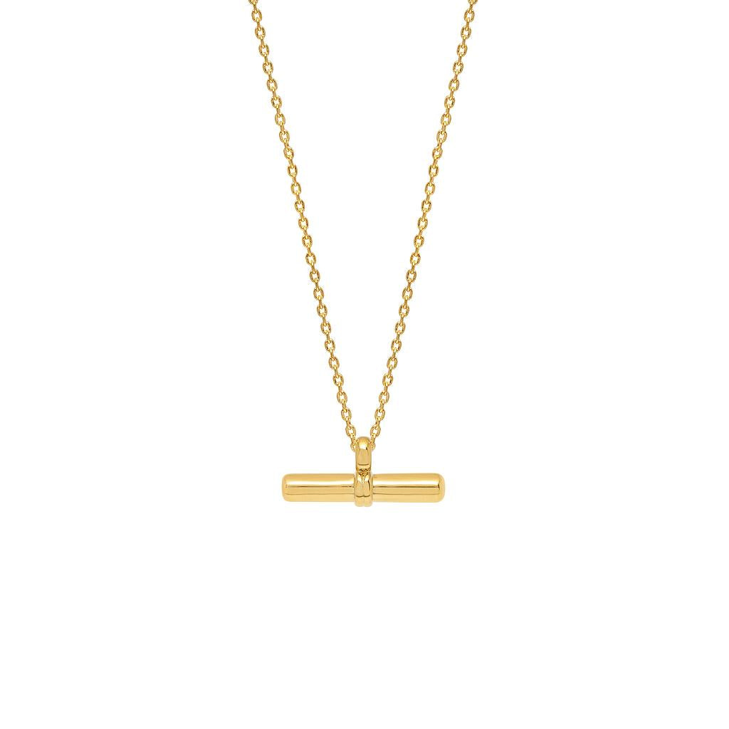 Estella Bartlett T-Bar Gold Plated Necklace Pendant on Chain.