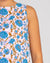 Blue and White floral print on the Sleeveless Hara Reversible Top.