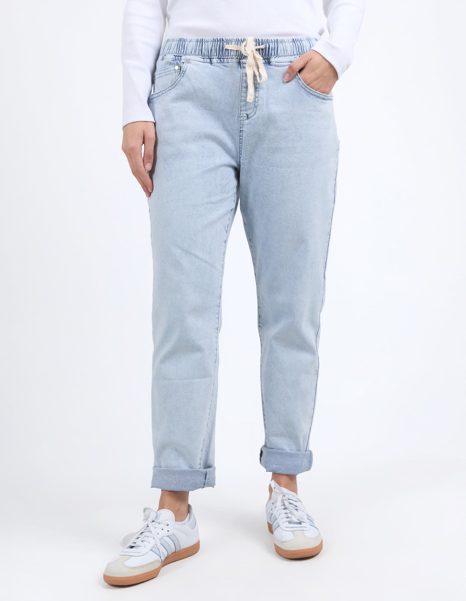 Light Blue Juliette Jogger Jeans by Foxwood.