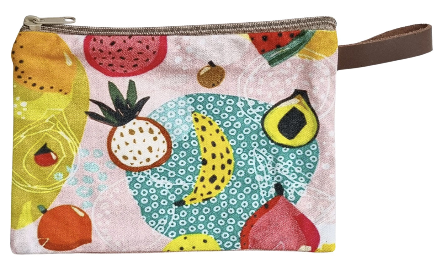 Strawberry Fabric Coin Purse in Tan | 144collection