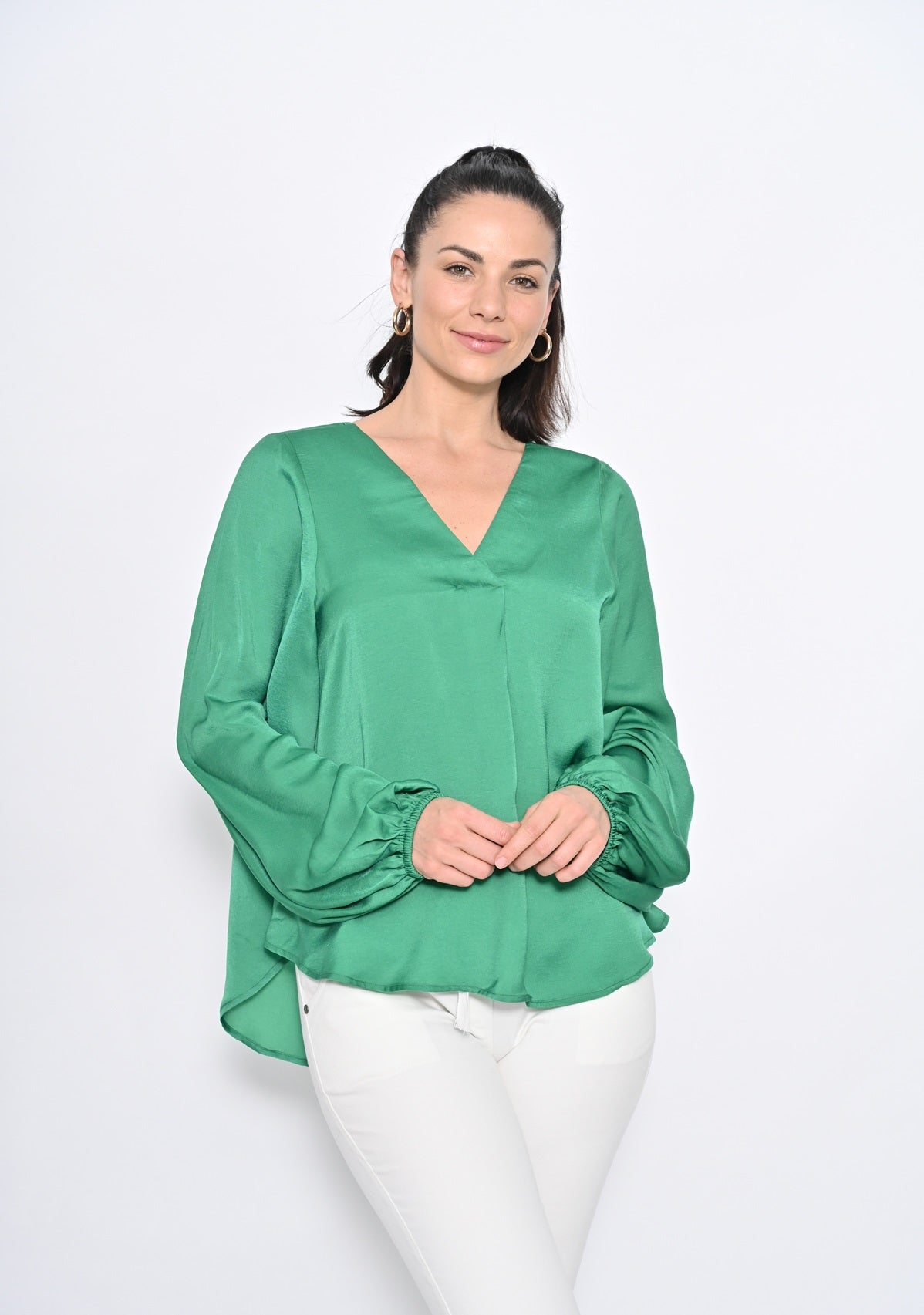 Cross Neck Satin Top