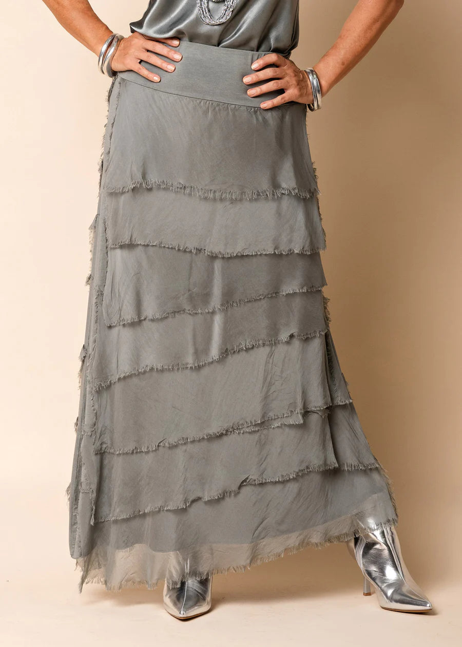 Fifi Silk Layered Maxi Skirt