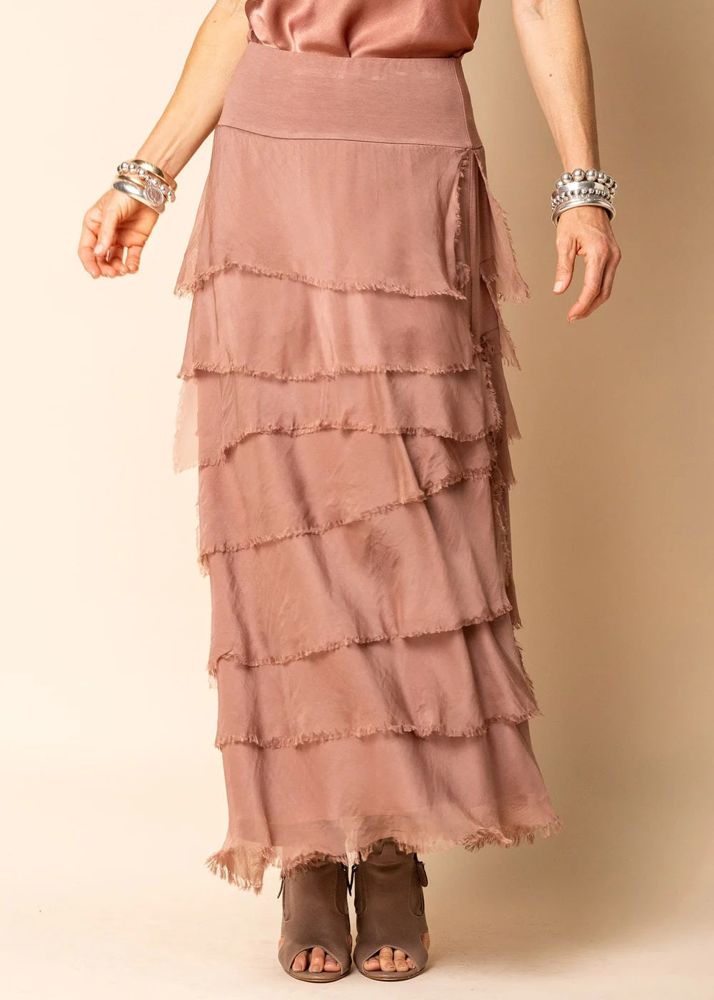 Fifi Silk Layered Maxi Skirt