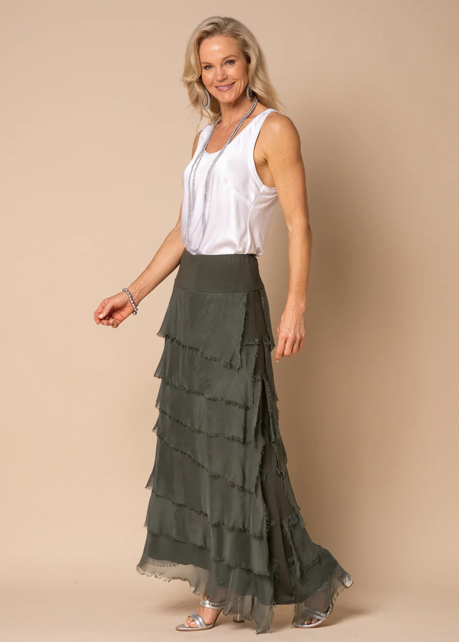 Fifi Silk Layered Maxi Skirt