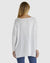 Back View of womens white Khaleesi Knit Long sleeved top by Betty Basics.