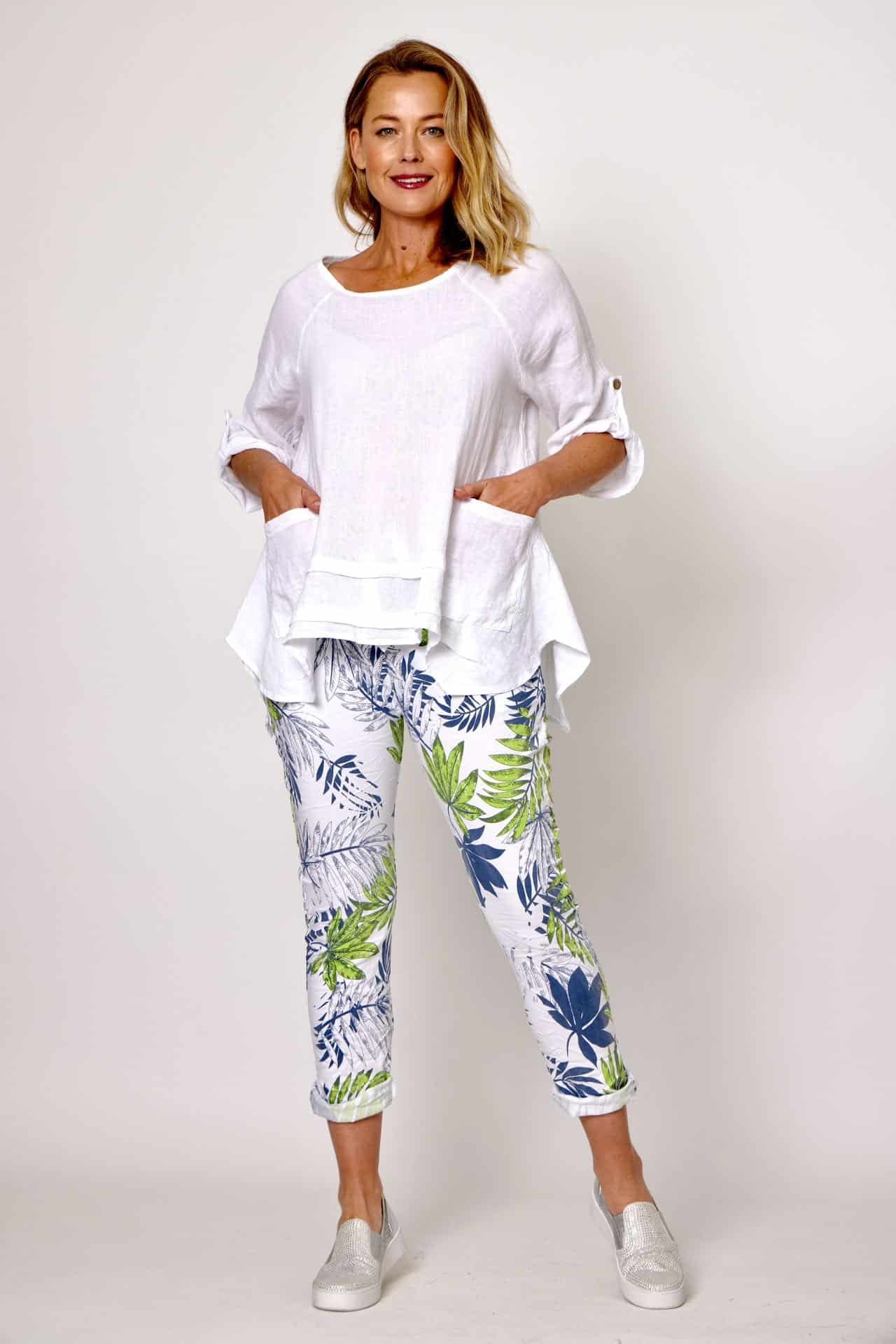 Fern Leaf Print Pants