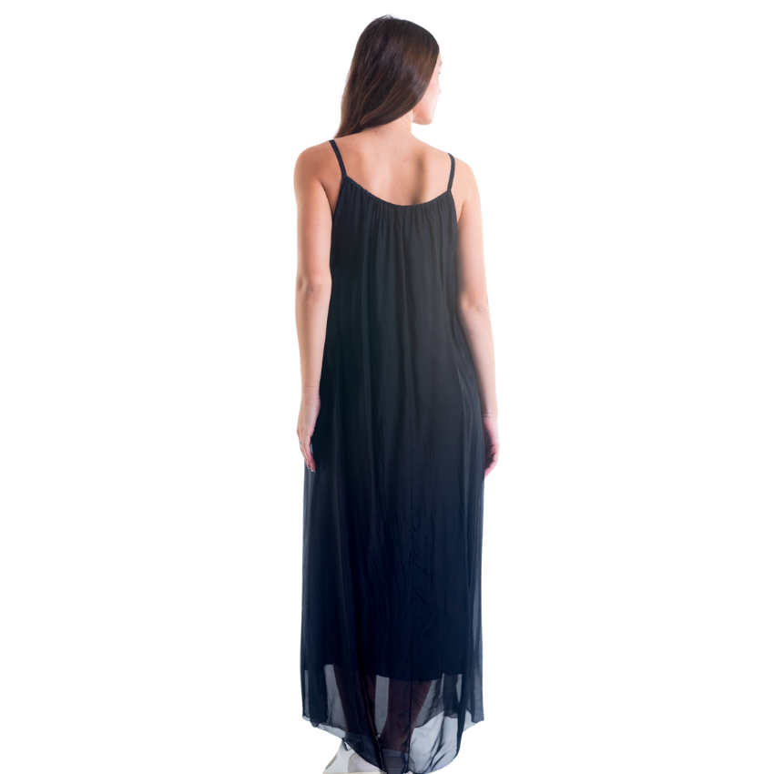 Silk Spaghetti Maxi Dress