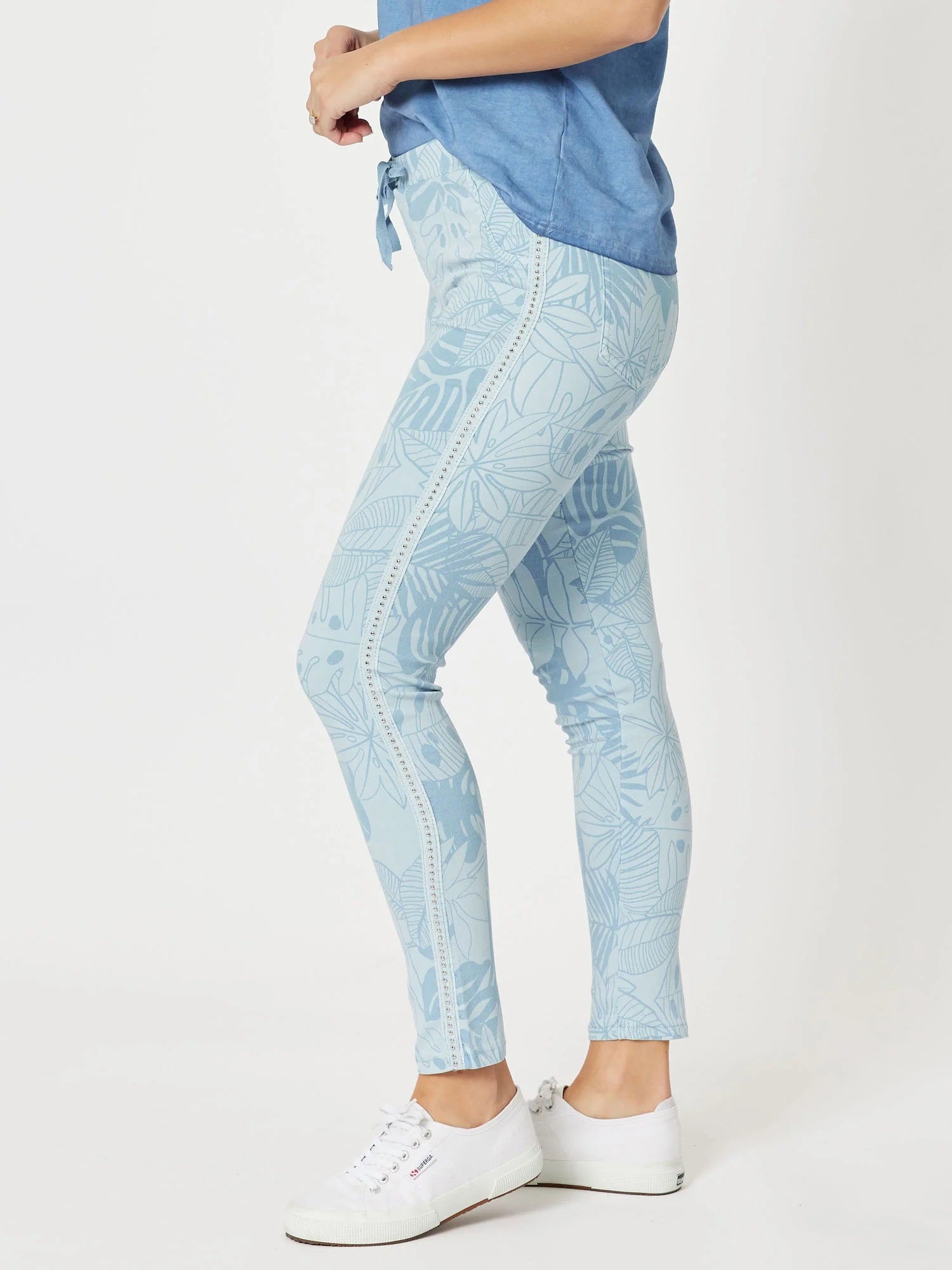 Printed Palm Jean