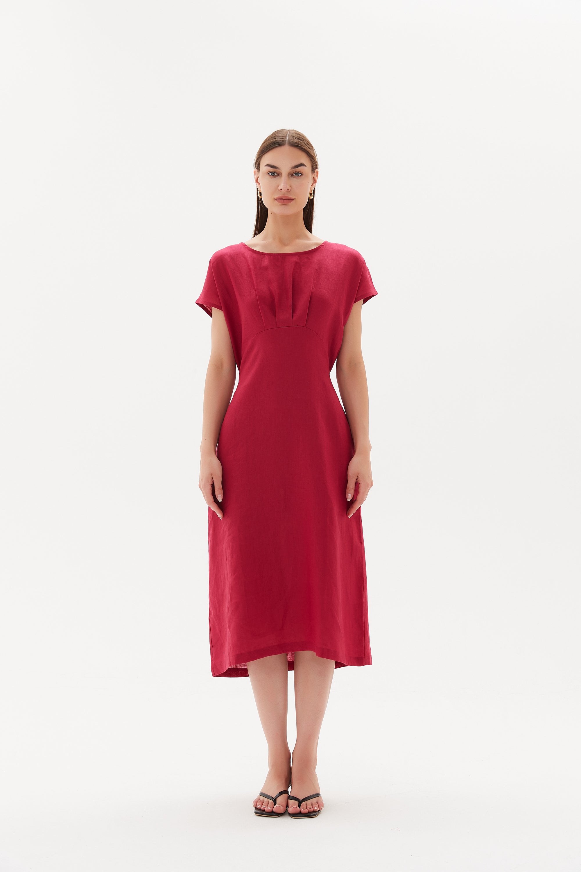 Tie Back Pleat Dress